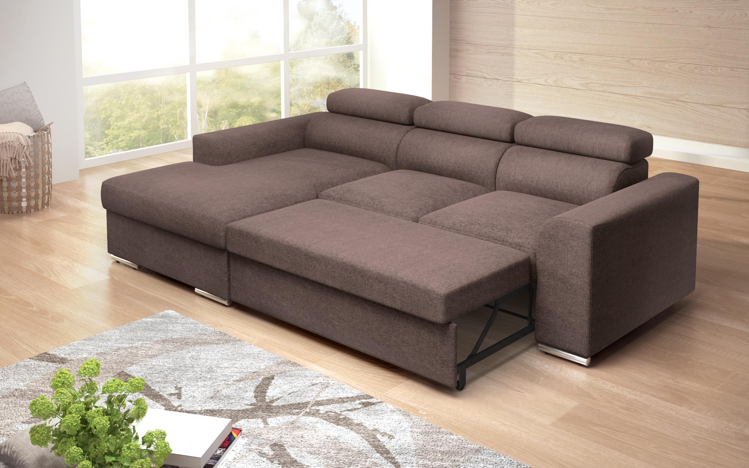 Extendable corner sofa Morgan, brown  12